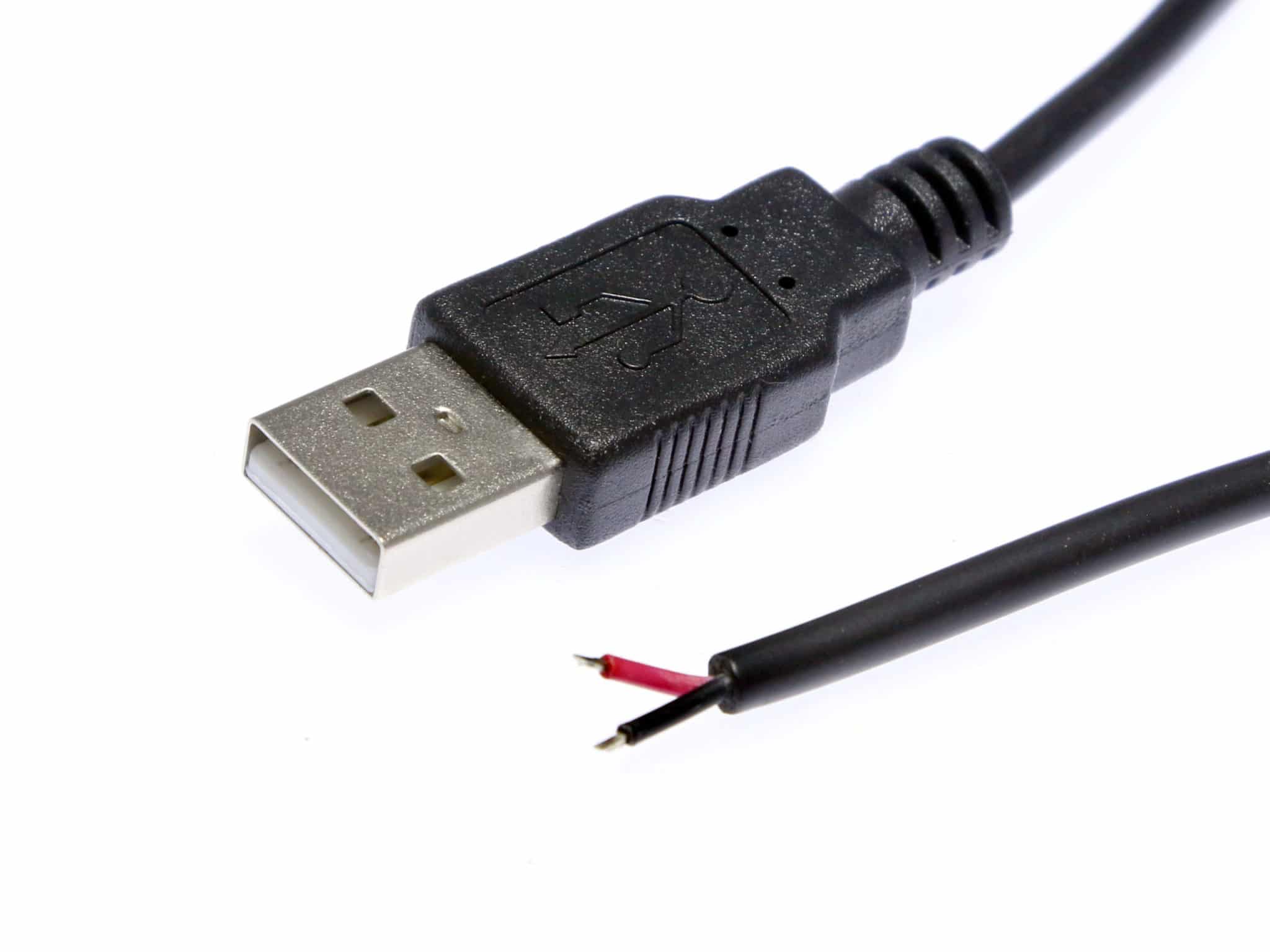 USB-A to Bare Wire Power Cable 