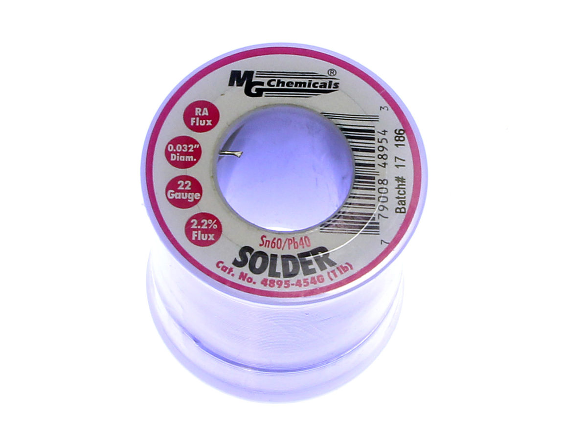 Rosin Core Solder 60/40 - 0.8mm, 454g Roll - Solarbotics Ltd.