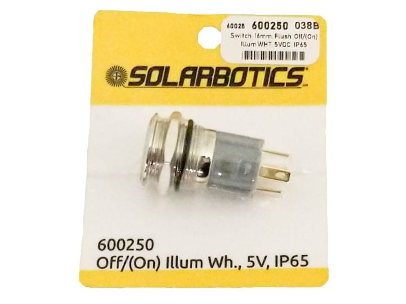 Off/(On) Switch 16mm, 5V, IP65 – Solarbotics Ltd.